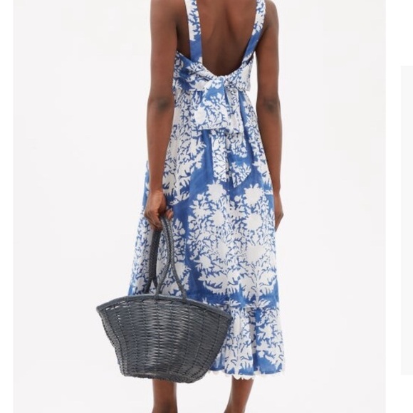 Juliet Dunn tie-back printed cotton midi dress - Picture 4 of 5